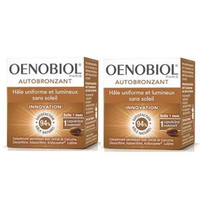 Oenobiol - Autobronzant - Hâle uniforme et lumineux sans soleil - 2x30 capsules