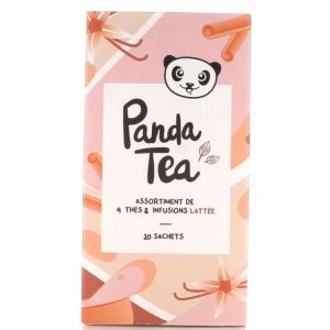 Panda Tea - Assortiment de 4 thés et infusions lattée - 20 sachets