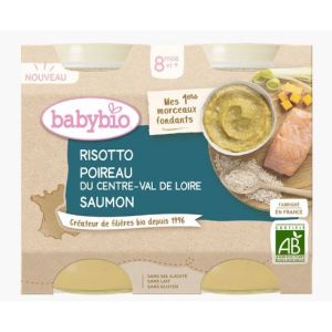 Babybio - Petits pots risotto poireau saumon - 2x200g