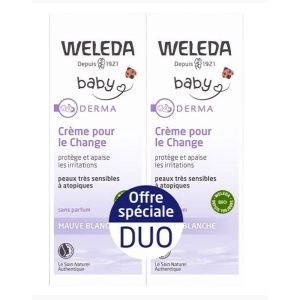 Weleda baby - Duo Crème Change Mauve Blanche - 50M