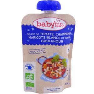 Babybio - Délice de tomate, champignon haricots blancs de Vendée boulghour - dès 12 mois - 180 g