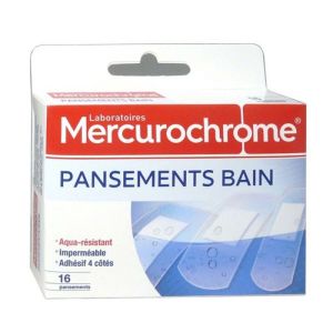 Mercurochrome - Pansements bain - 16 pansements