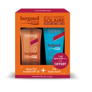 Noreva - Bergasol sublim mon coffret solaire - Spray solaire SPF 20 125ml + Lait après-soleil 100ml