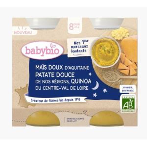 Babybio - Petits pots maïs doux patate douce - 2x200g