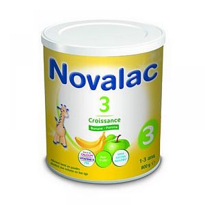 Novalac - 3ème âge Croissance lait en poudre Banane/Pomme - 800g