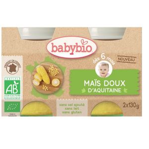 Babybio - Maïs doux d'Aquitaine - dès 6 mois - 2x130g