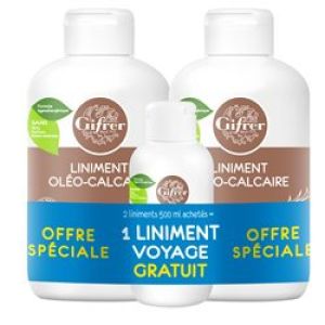 Gifrer - Liniment oléo-calcaire - 2x500 ml (+1 liniment voyage gratuit)