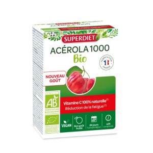 Superdiet - Acérola 500 Bio - 24 comprimés à croquer