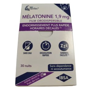 Ibsa - Mélatonine 1.9mg film orodispersible - 30 films orodispersibles