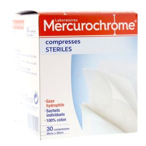 Mercurochrome - Compresses Stériles - 30 compresses