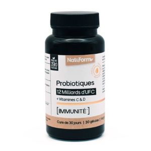 Nat&Form - Probiotiques immunité - 30 gélules gastro résistantes