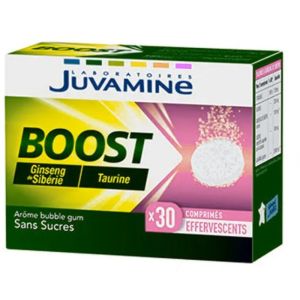 Juvamine - Boost arôme Bubble gum sans sucres - 30 comprimés effervescents