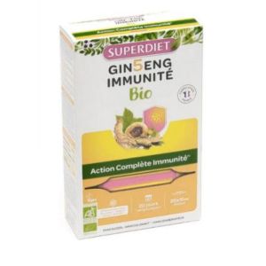 Superdiet - Ginseng immunité bio ampoules - 20x15ml