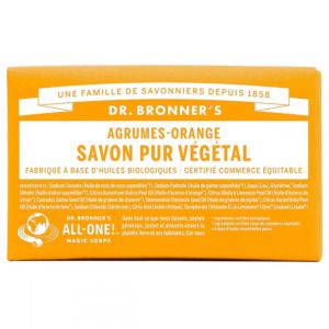 Dr. Bronner's - Pain de savon Pure végétal Agrumes-Orange - 140g