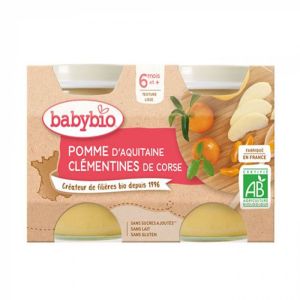 Babybio - Pomme d'aquitaine clémentines de corse - dès 6 mois - 2 x 130 g