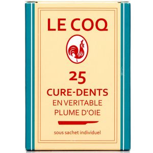 Le Coq - Cures-dents en véritable plume d'oie - 25 bâtonnets