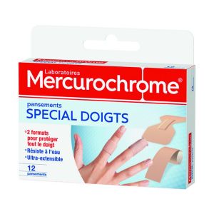 Mercurochrome - Pansements Spécial doigts - 12 pansements