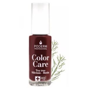 poderm - Color Care vernis soin des ongles Tea Tree rouge noir - 8ml