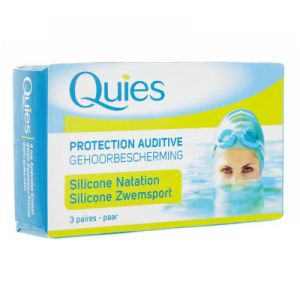 Quies - Protection auditive silicone natation adulte - 3 paires