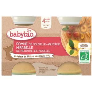 Babybio - Mirabelle de Lorraine Pomme - dès 4 mois - 2x130g