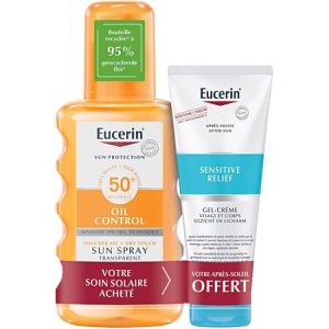 Eucerin - Oil control Sun spray + Sensitive relief gel-crème offert - 200+50ml