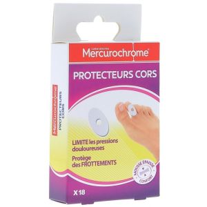 Mercurochrome - Protecteurs cors - 18 pansements