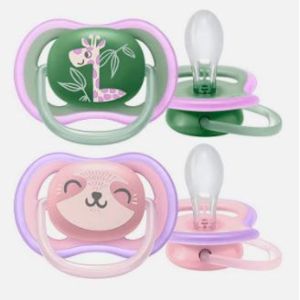 Philips - Avent Sucette Ultra Air 18M+ Mixte Animaux - 2 sucettes