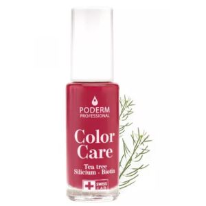 Poderm - Color Care vernis soin des ongles Tea Tree rouge rose - 8ml