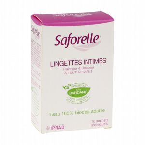 Saforelle - Lingettes intimes individuelles - 10 lingettes