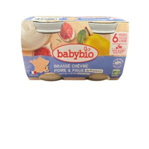 Babybio - Brassé chèvre / poire / figue - 2x130g
