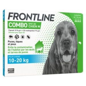 Frontline Combo - Spot-on Chien M 10-20kg - 4 pipettes