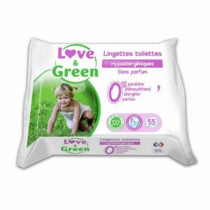 Love & Green - Lingettes Toilettes - 55 lingettes