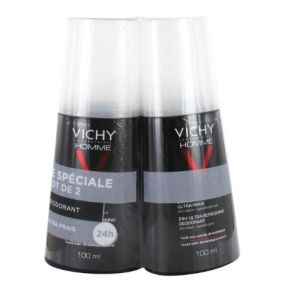 Vichy - Déodorant homme 24h ultra frais - lot de 2 x100ml