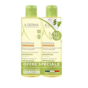 Aderma - Exomega control huile lavante émolliente - 2x500mL