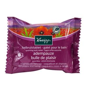 Kneipp - Galet effervescent bulle de plaisir - coquelicot et chanvre - 80g