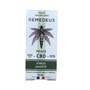 Remedeus - Peace CBD Stress Anxiété Feuille d'oranger Basilic tropical 10% - 10ml