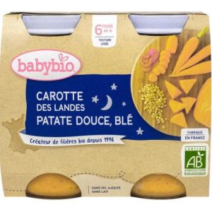 Babybio - Carotte des Landes, Patate douce, Blé - dès 6 mois - 2x200g
