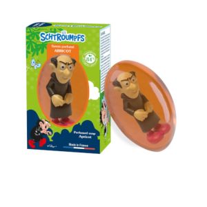 Le comptoir du bain - Savon pain parfum abricot + 1 figurine les Schtroumpfs