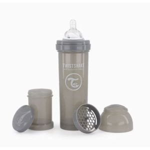 Twistshake - Biberon anti-colique L 4mois+  Gris - 330ml