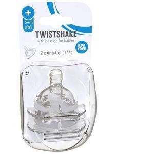 Twistshake - Tétine Anti-Colique Silicone Ultra Souple XL 6 Mois+
