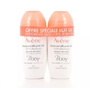 Avène - Déodorant efficacité 24h lot de 2 - 50mLx2