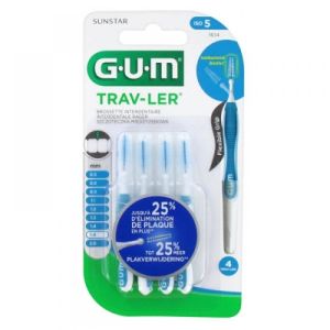 GUM TRAV-LER - Brossette interdentaire - 4 brossettes - T5 - 1.6 mm