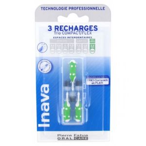 Inava -  Brossettes interdentaires 3 recharges vert - Très larges 2.2 mm