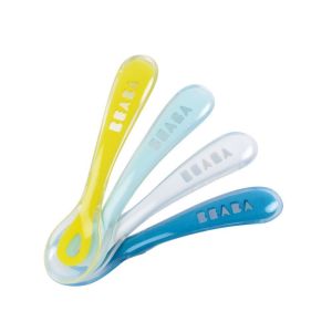 Béaba - Cuillère deuxième âge en silicone - 4 cuillères