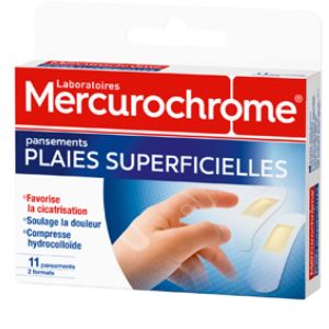Mercurochrome - Pansements plaies superficielles - 11 pansements