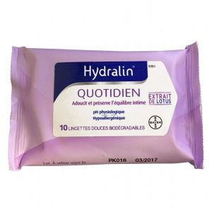 Hydralin - Quotidien lingettes douces - Sachet de 10 lingettes