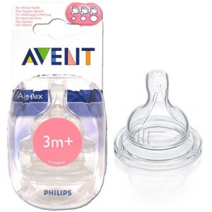 Avent - Tétine 3 mois + débit variable pour liquide épais