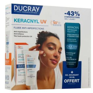 Ducray - Coffret Ducray Keracnyl UV + gel moussant 100 ml offert