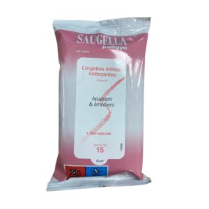 Saugella - Poligyn lingettes intimes nettoyantes - Pack de 15