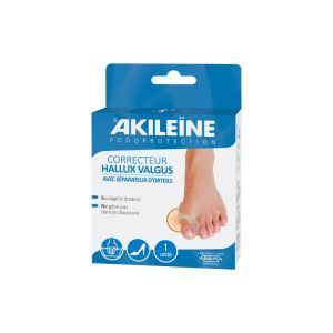 Akileïne - Correcteur Hallux valgus avec séparateur d'orteils - 1 unité